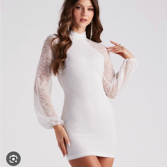 windsor bodycon white lace dress with open back 🤍😍 - Picture 1 of 8